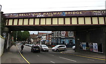 SP0482 : West side of Selly Oak Railway Bridge, Birmingham by Jaggery