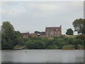 Hobden Hall Farm from across the sailing lake