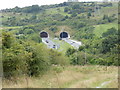 The eastern portals of the Southwick Hill tunnel on the A27