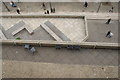 Looking down at people on the South Bank from the balcony of the National Theatre