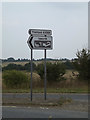 TL9471 : Roadsigns on the A1088 Thetford Road by Geographer