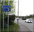 Bilingual cycle route direction signs, Cadoxton Road, Neath