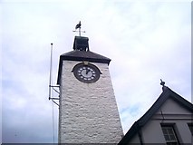 SN3010 : Laugharne Town Hall - tower and plaque 1896 by welshbabe