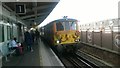 Works train passing through Balham station