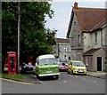 Red, green and yellow in Grange Road, Street, Somerset