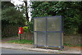 Elizabeth II postbox and bus shelter on Blackburn Road