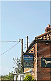 TM1389 : The Greyhound Public House sign by Geographer