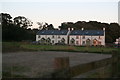 Evening sun lights up the doorway of a cottage on Hessle Foreshore