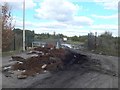 Burned out tyres at Bickershaw slag heaps