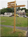 ST2895 : Wooden signpost, Greenhill Road, Cwmbran by Jaggery