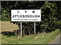 TM0593 : Attleborough Town Name sign by Geographer