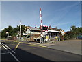 TM0594 : Attleborough Railway Station & Station Road Level Crossing by Geographer