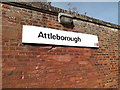 TM0595 : Attleborough Railway Station sign by Geographer