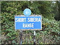 Sign for Short Siberia Firing Range, Bisley