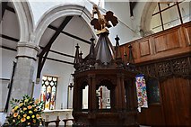 TF5065 : Burgh le Marsh, St. Peter and St. Paul's Church: The Jacobean font  cover by Michael Garlick