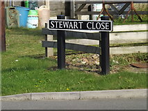TM1389 : Stewart Close sign by Geographer