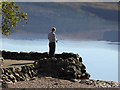 NN0592 : Angler on Loch Arkaig by Oliver Dixon