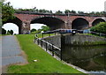 Railway viaduct crossing the Leeds and Liverpool Canal