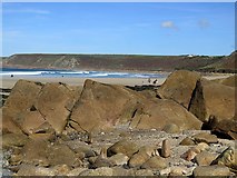 SW3526 : Beach at Sennen Cove by Andrew Curtis