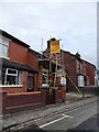 Audley: scaffolding on Scout Hall