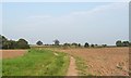 Public footpath to Eaton Hall Farm