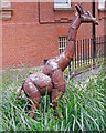 TQ2880 : Giraffe sculpture, Mount Street Gardens, Mayfair  by Free Man