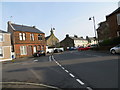 The junction of Main Street (B706) with Stewarton Road (A735) in Dunlop