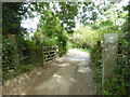 Cattle grid on the private lane leading to Bosloggas