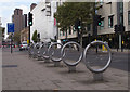 Circular bicycle stands - Lambeth branded