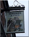 Sign for the Brunel Arms public house, Crewe