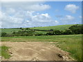 Muddy field entrance at Trethem