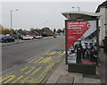 ST3090 : Vodafone advert on a Malpas Road bus shelter, Newport by Jaggery