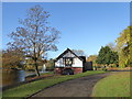 SJ8846 : Hanley Park: boathouse by Jonathan Hutchins