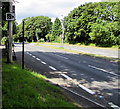 Speed camera sign alongside the A48, Castleton