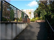 SZ0791 : Bournemouth: footpath B02 comes out opposite Baronsmede by Chris Downer