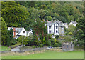 Housing and woodland near Corwen in Denbighshire