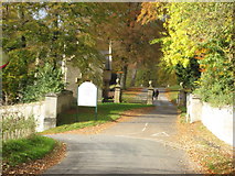 SK9227 : Gateway and driveway to Stoke Rochford Hall by Anthony Vosper
