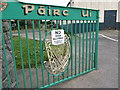 Dogs Not Allowed by Order of Committee - sign on the gates of Pairc Ui Loingsigh