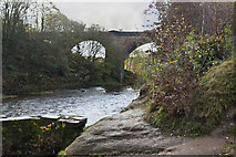 SD7903 : The River Irwell passes under the Clifton Viaduct by Ian Greig