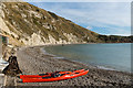 SY8279 : Kayaks at Lulworth Cove by Ian Capper
