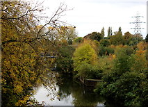 SP3065 : River Avon from the Grand Union canal aqueduct by Robert Eva