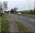 SS8679 : Marker 300 yards from a roundabout west of Laleston by Jaggery