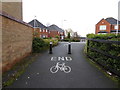 Newcastle-under-Lyme: footpath emerging onto housing estate