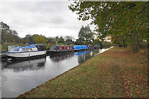 SJ9106 : Narrowboats moored near Slade Heath by Bill Boaden