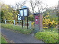 Post box and village council notice board