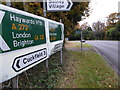 Cowfold Road at Bolney with footpath junction