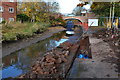 Repair work to canal bank