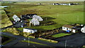 Ivy Cottage and Millburn Park, Baltasound, from the air