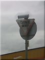 UK Worn Out Give Way Sign