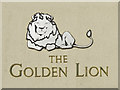 NY8355 : Sign for the Golden Lion, Market Place by Mike Quinn